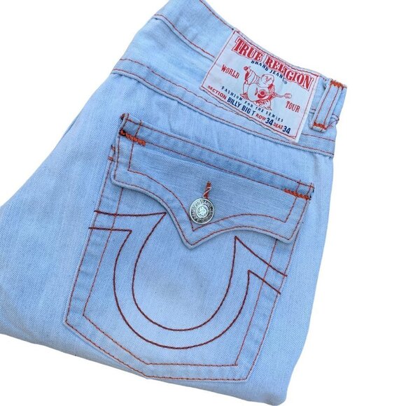 Vintage True Religion Jeans Size 34 BILLY BIG T Blue - Picture 10 of 10